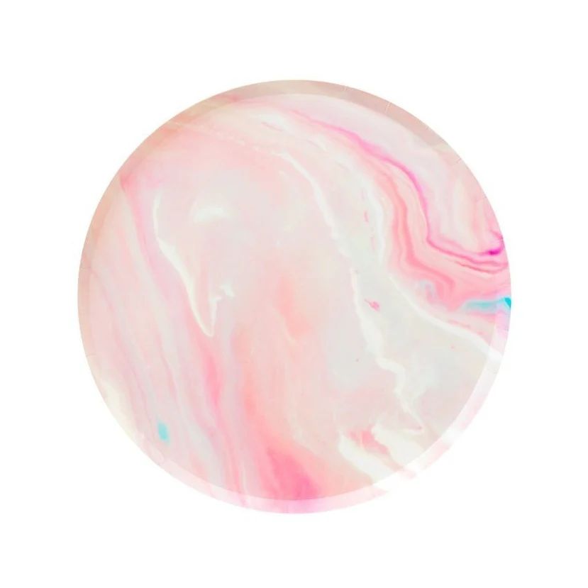 Pink Marble Paper Plates (2 sizes) | Ellie and Piper