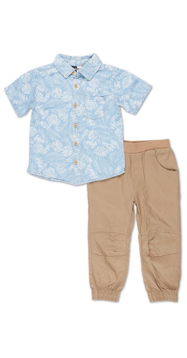 Little Boys 2 Pc Tropical Button-Up Joggers Set - Multi-Multi-3428104910891   | Burkes Outlet | bealls