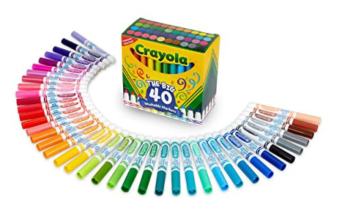 Crayola Ultra Clean Washable Markers (40ct), Colored Markers for Kids, Coloring Book Marker Set, Stocking Stuffers for Kids, Christmas & Holiday Gifts, Ages 3+ | Amazon (US)