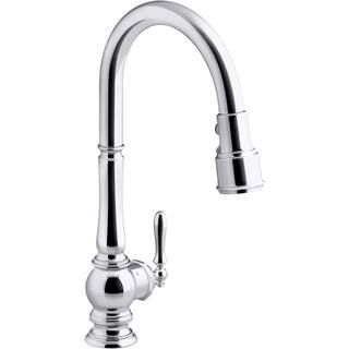 KOHLER Artifacts Single-Handle Kitchen Sink Faucet with Konnect and Voice-Activated Technology in Po | The Home Depot