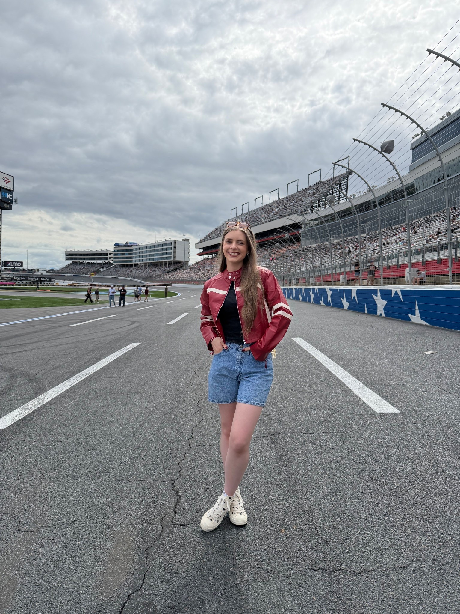 Race ootd!

Jacket: Amazon
Top: Old Navy
Shorts: Wrangler
Sneakers: Converse x Comme de Garçon 


NASCAR outfit inspo inspiration race day Charlotte motor speedway roval 400 car racing checkered red racing stripes outfit women’s fashion for race day motor sports black and white and red leather jacket cropped moto look Indy 500 race cars look North Carolina polka dot converse high top sneakers fall sports outfit inspo

#LTKShoeCrush #LTKSeasonal #LTKStyleTip