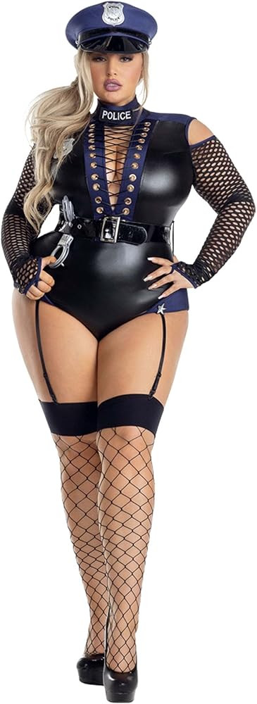 Party King Women's Plus Size Bonded Cop Costume | Amazon (US)