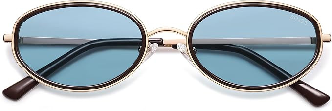 SOJOS Trendy Oval Polarized Sunglasses for Women Men, 80s 90s Chic Retro Vintage Sunnies SJ1248 | Amazon (US)