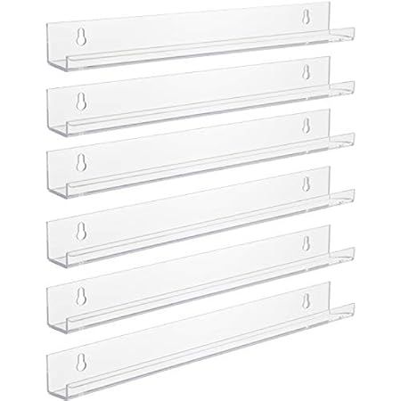 IEEK 4 PCS Floating Invisible Kids Bookshelf Wall Mounted Nail Polish Rack ,Clear Acrylic Picture Le | Amazon (US)
