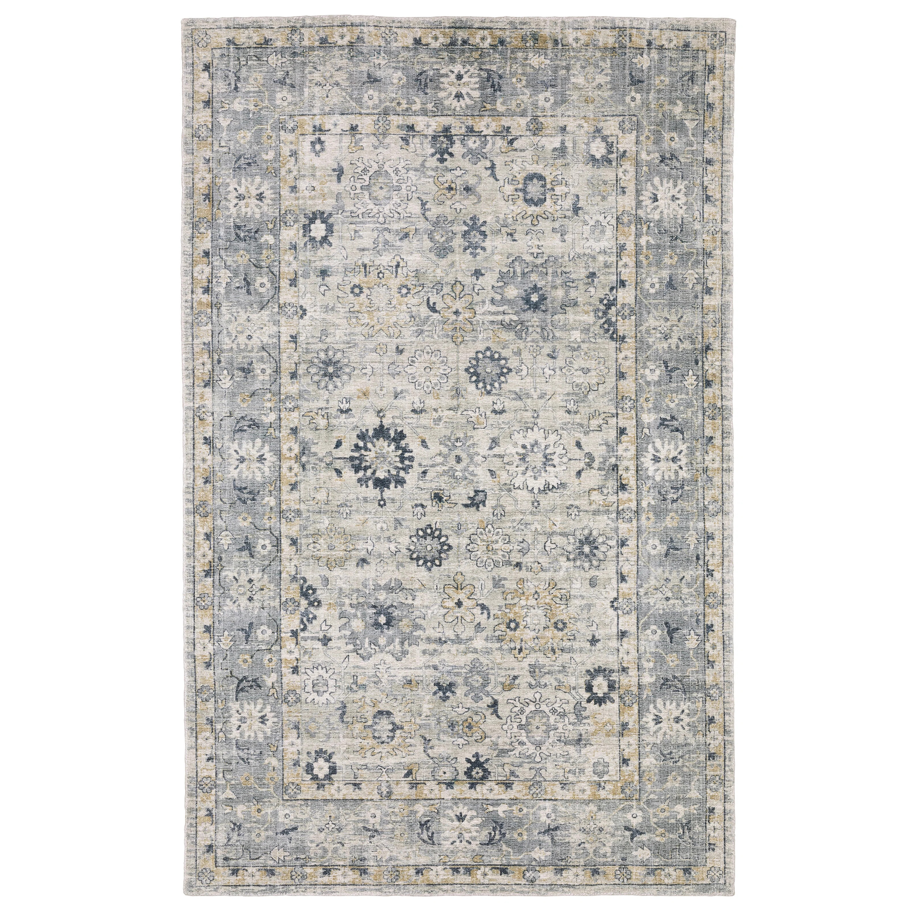 Alexandrie Hand-made Wool Oriental Grey/Blue Area Rug | Wayfair North America