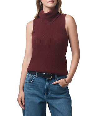 Splendid X Cella Jane Blog Boucle Knit Turtleneck Sleeveless Tank Top | Dillard's | Dillard's