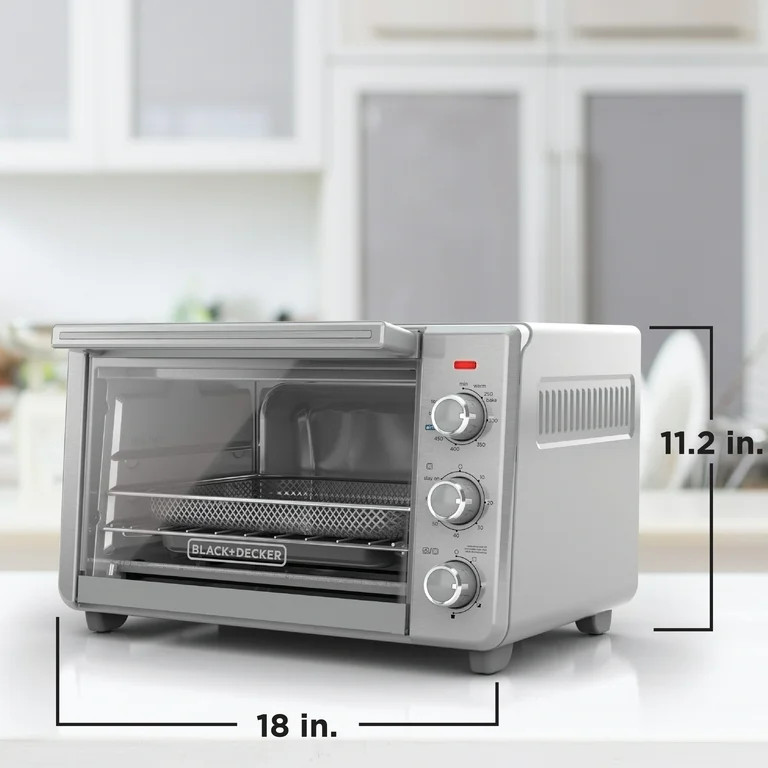 BLACK+DECKER 6-Slice Crisp 'N Bake Air Fry Toaster Oven, TO3217SS | Walmart (US)