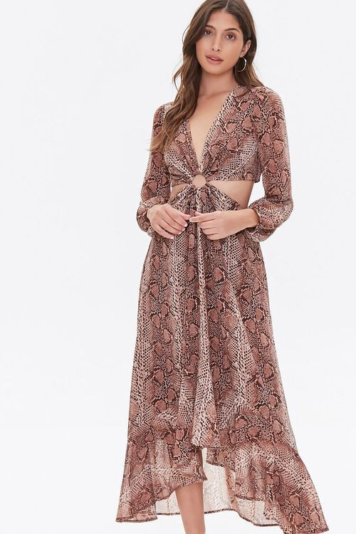 Snakeskin Print Cutout Dress | Forever 21 | Forever 21 (US)