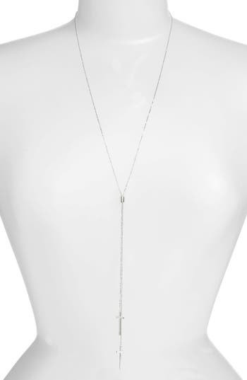 Women's Argento Vivo Modern Cross Lariat Necklace | Nordstrom