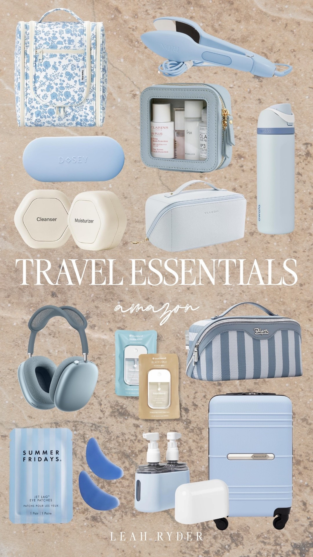These Amazon travel essentials include toiletry bags, cosmetic organizers, refillable containers, handheld steamers, carry-on luggage, headphones, and skincare must-haves. Perfect for vacation packing, weekend getaways, and organized airport travel. Coordinated blue travel accessories keep everything streamlined and easy to find. Practical, aesthetic travel must-haves for stress-free trips.

#LTKTravel #LTKSeasonal