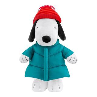 11 in Snoopy Puffer Jacket Animated Plush | The Home Depot