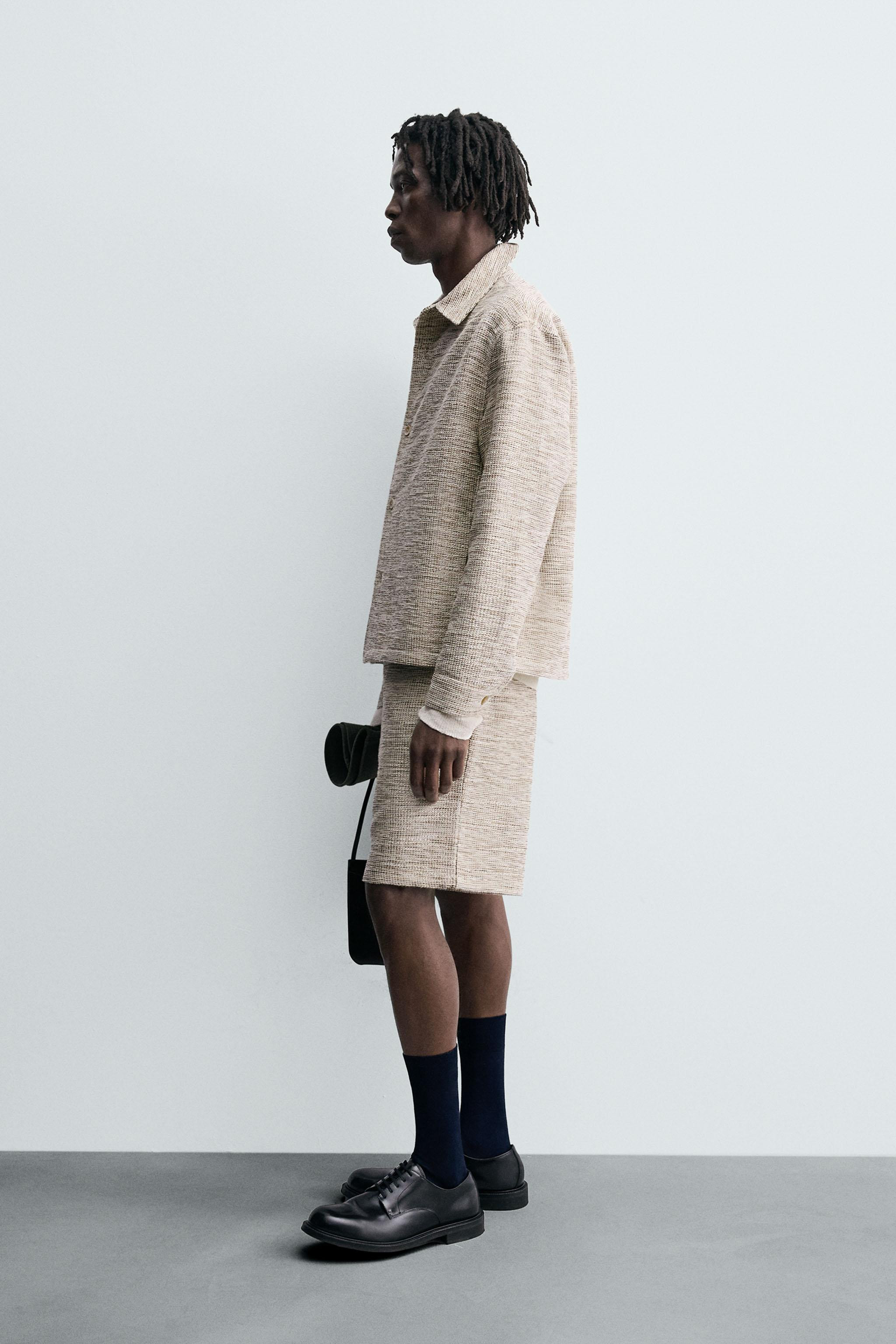 CONTRAST TEXTURED OVERSHIRT | Zara US