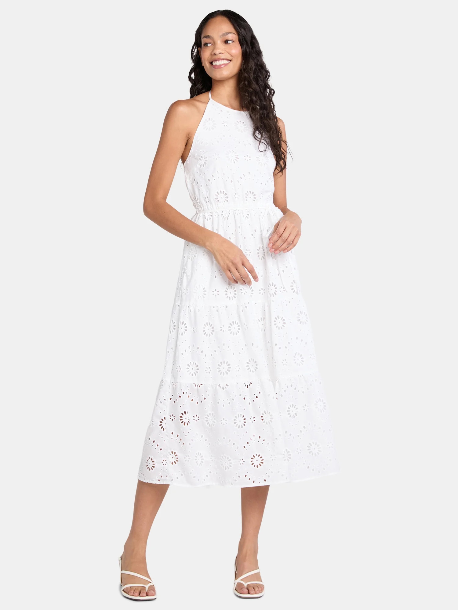 Time and Tru Women's Eyelet Halter Dress, Sizes XS-XXXL. | Walmart (US)