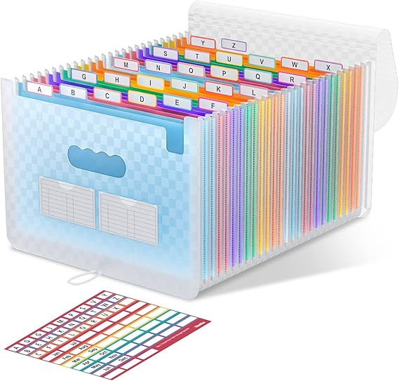 ThinkTex Accordion File Organizer, 26 Pockets Expanding File Folders, Monthly Bill Receipt Docume... | Amazon (US)
