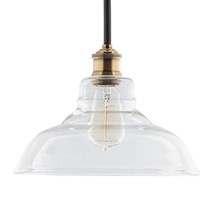 Lucera Contemporary Kitchen Pendant Light - Antique Brass Hanging Fixture - Linea di Liara LL-P431-A | Amazon (US)