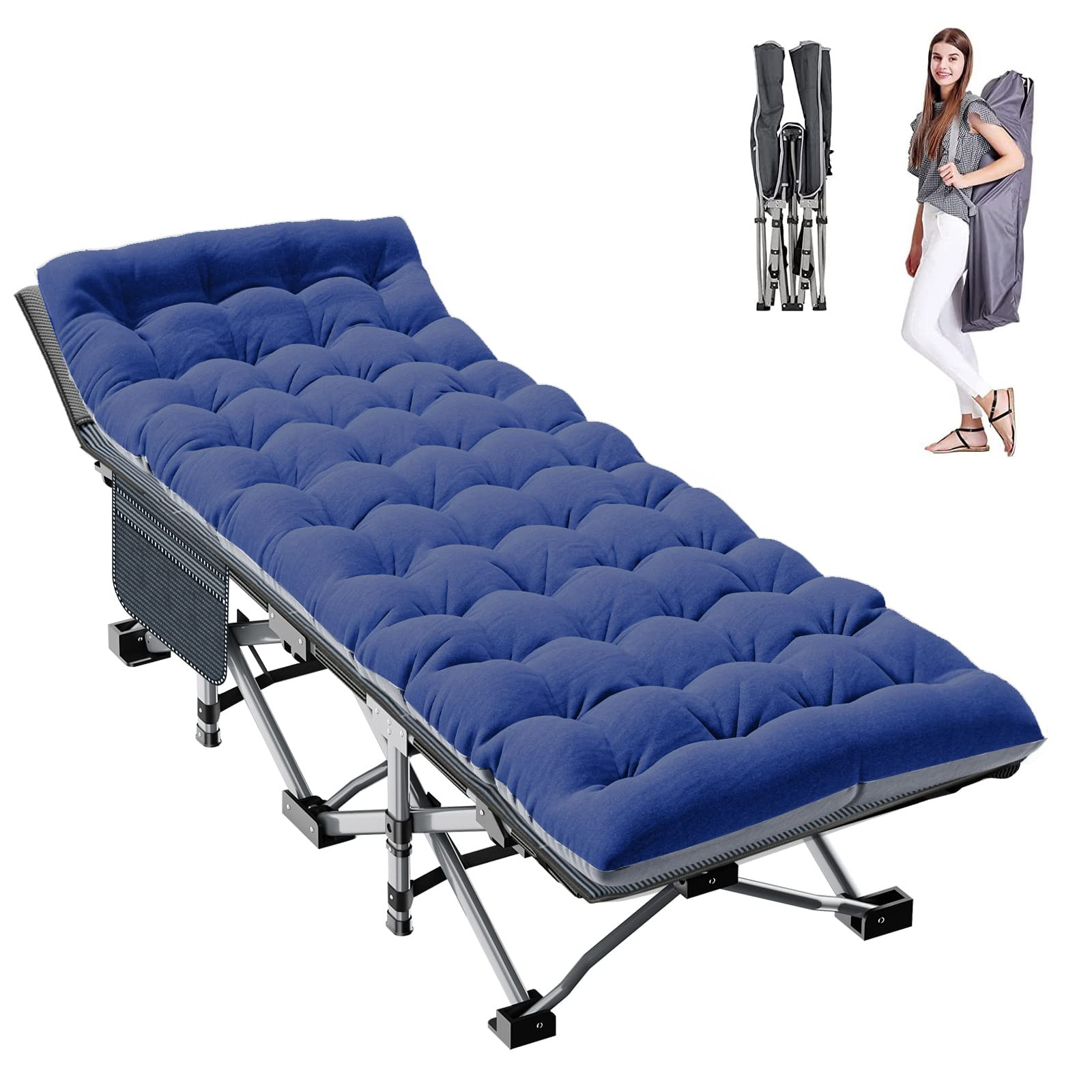 ABORON Camping Cot for Adult 28" Extra Wide, Heavy-Duty 1200D Oxford Cot for Sleeping, Portable F... | Amazon (US)