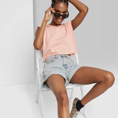 Women's Rolled-Cuff Mom Jean Shorts - Wild Fable™ | Target