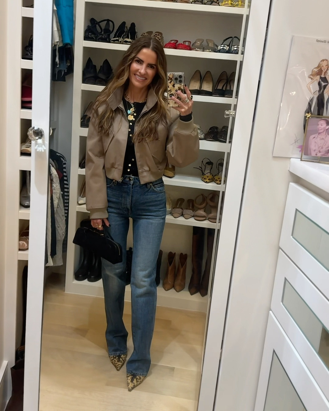 gno look celebrating a dear college friend off to one of my favs @normansjapanese wearing my most-loved, most-flattering jean (yes they’re pricey but price per wear def makes them worth every penny)💙 run tts im wearing a 26

i’ve also linked some very similar ones for less below + my khaki bomber & other options

& my chic knit, fav leopard heels & bag too!  

#LTKootd #LTKWorkwear #LTKSaleAlert