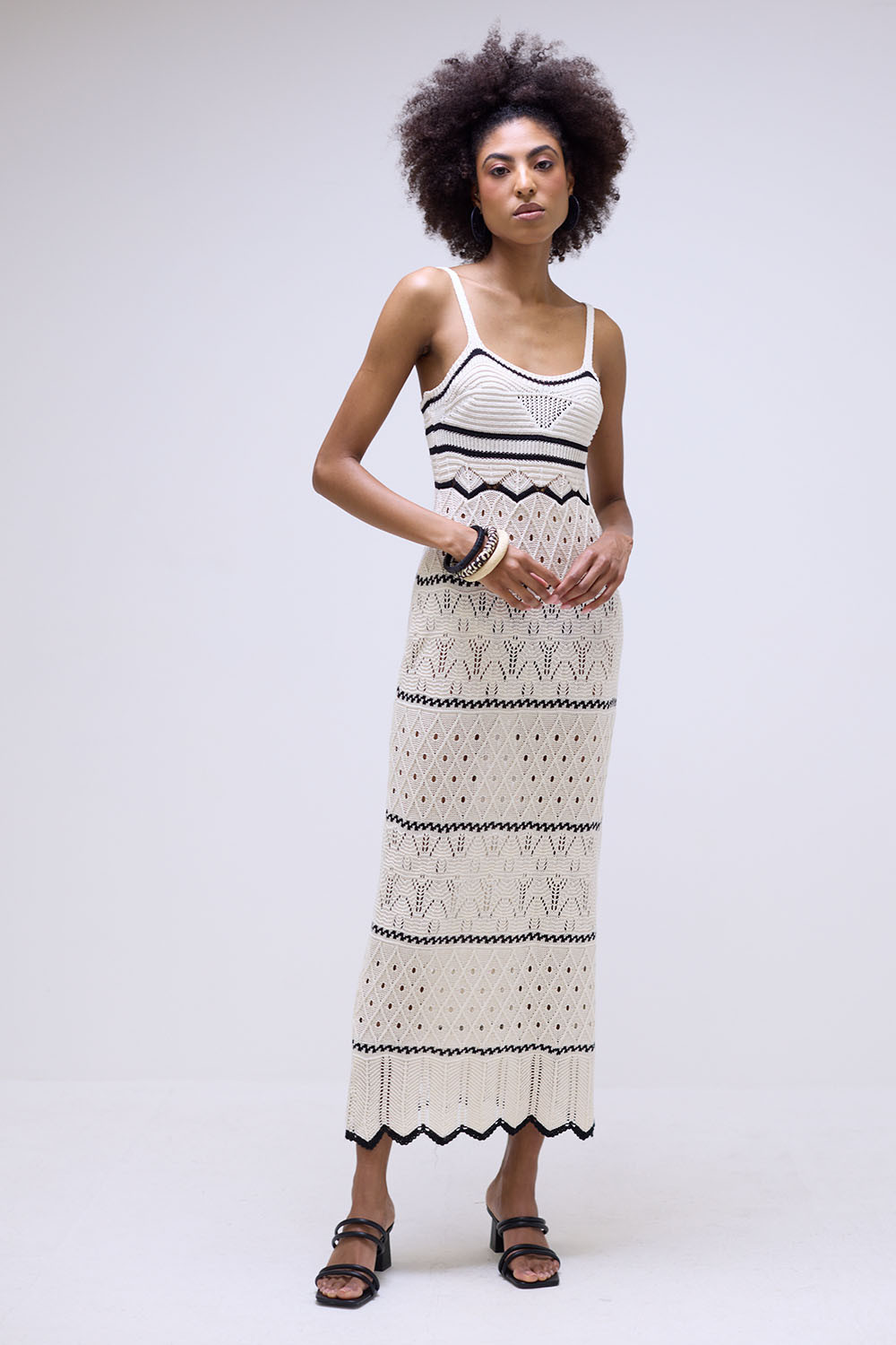 Juliette Crochet Maxi Dress in Beige | iCLOTHING
