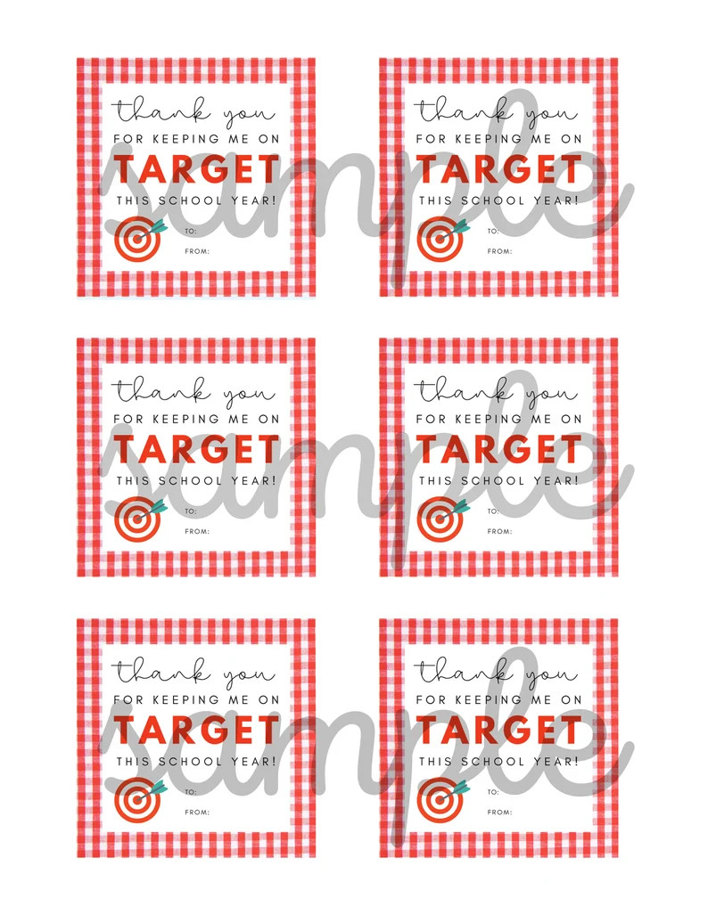Target Gift Card Teacher Appreciation Tag: Printable Thank You (Instant Download) | Etsy (Global)