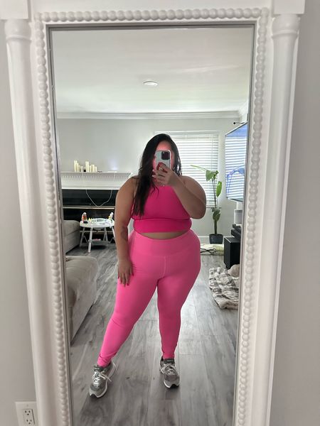 Plus Size Fitness Outfit 

Wearing top and bottom in size 1X but definitely size up to a 2x (not the xxl) for the top because it was a bit snugged for me but I was being lazy to return lol. The leggings are super stretchy and comfy and the 1x fit amazing  

#LTKFitness #LTKcurves