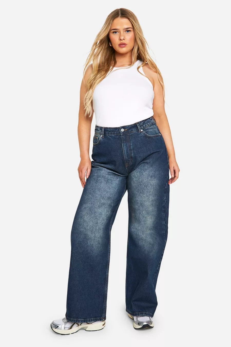 Plus Washed Wide Leg Jean | boohoo (US & Canada)