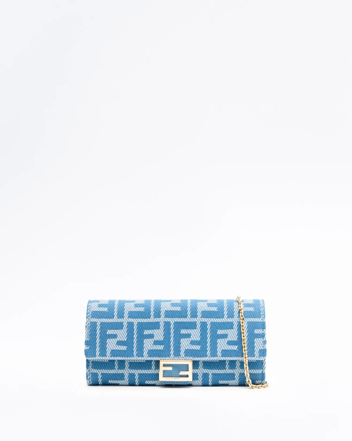 Denim-Effect Continental Wallet on Chain | Vivrelle