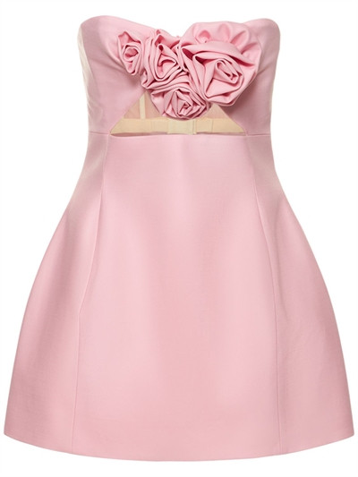 Wool bustier mini dress w/ 3d flowers - Magda Butrym - Women | Luisaviaroma | Luisaviaroma