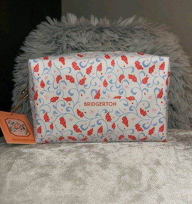 Bridgerton Cosmetic Makeup Travel Bag NWT Floral Print With Butterflies Gold Zip | eBay US