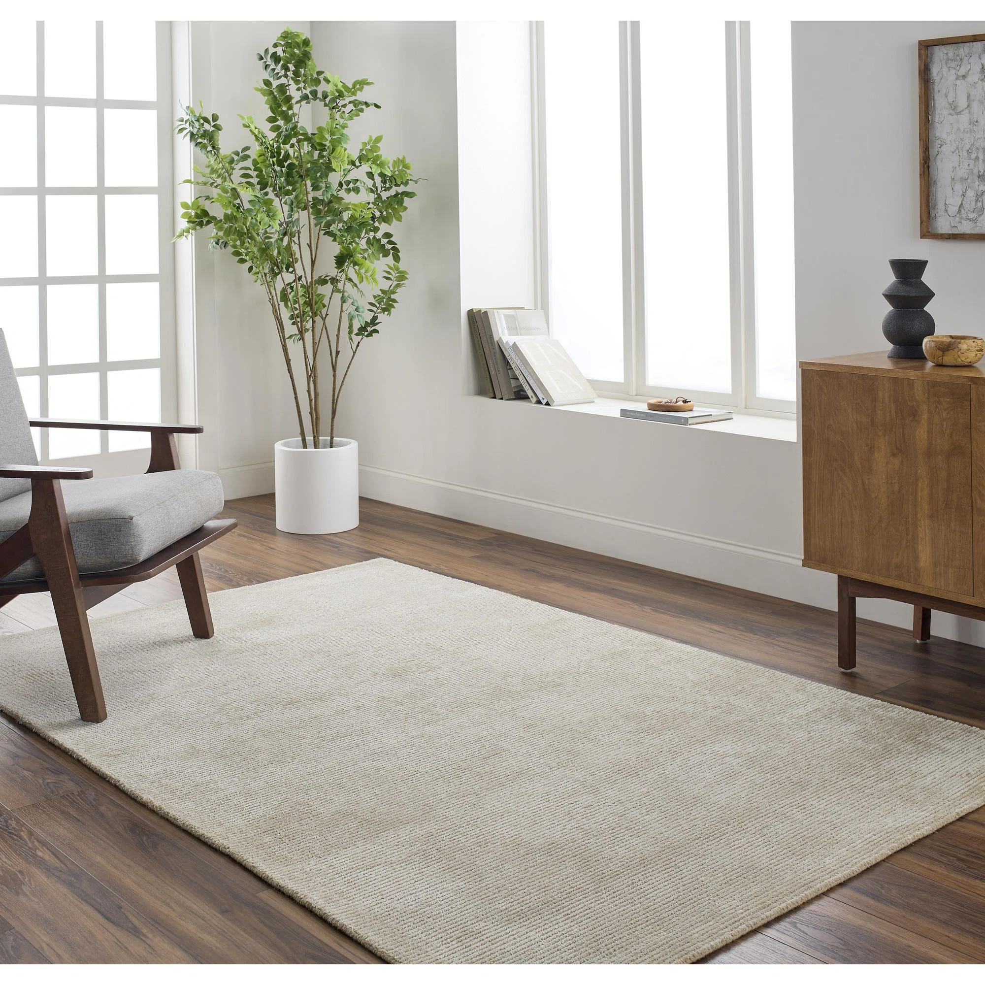 Brendy Hand Tufted Viscose/Wool Area Rug in Beige | Wayfair North America