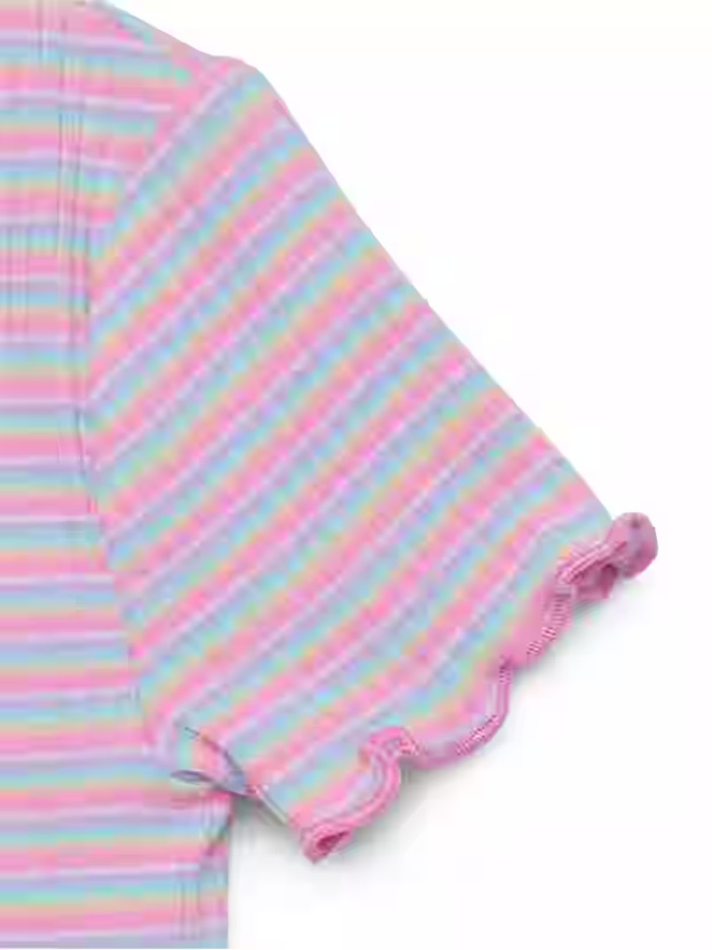 Garanimals Toddler Girl Short Sleeve Striped Rib T-Shirt, Sizes 18M-5T - Walmart.com | Walmart (US)