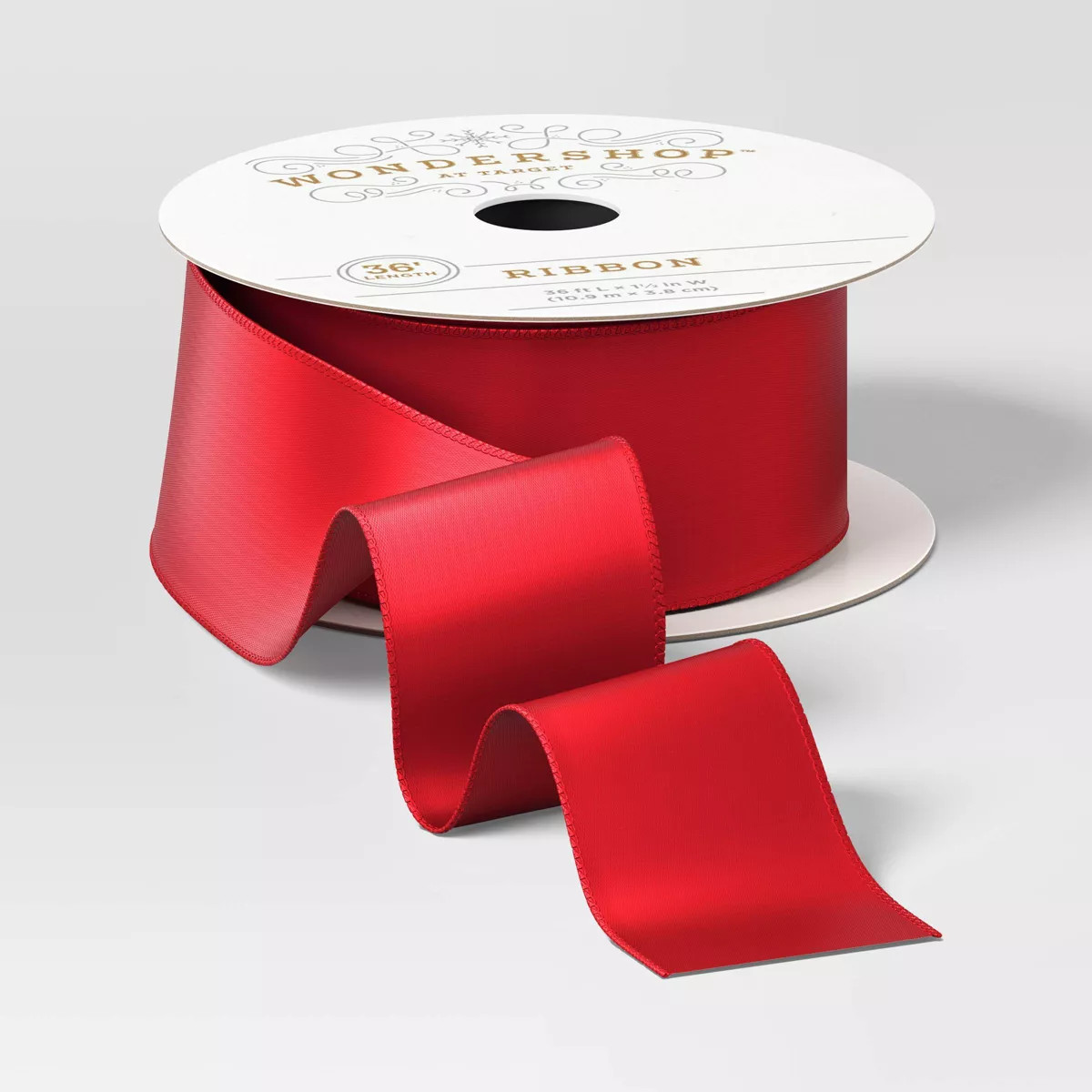 1.5" Satin Fabric Christmas Ribbon 36' Cranberry - Wondershop™ | Target