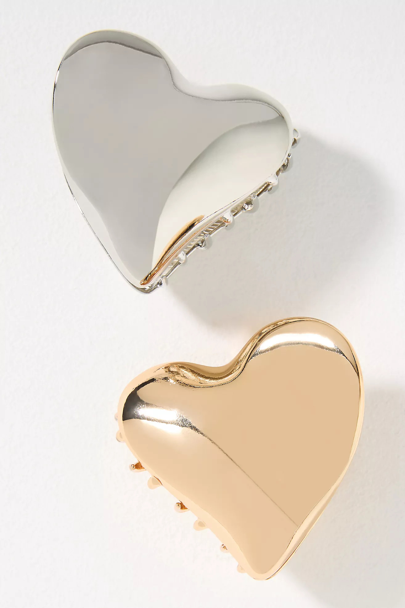 Metallic Heart Hair Claw Clips, Set of 2 | Anthropologie (US)