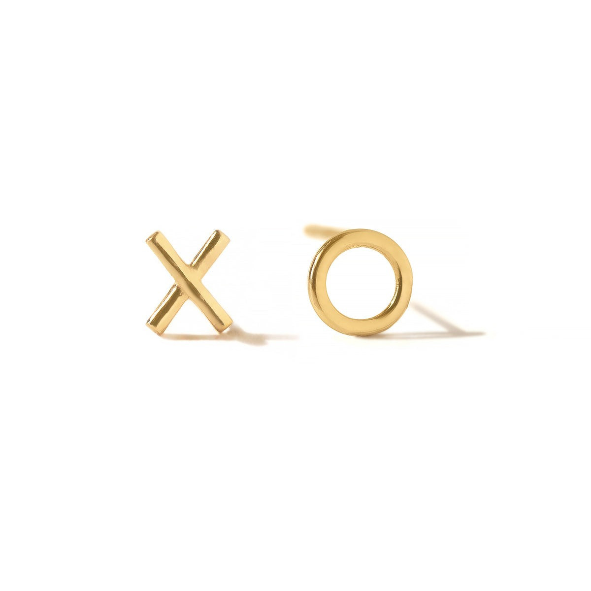 XO Stud Earrings 14K Gold | AMY O
