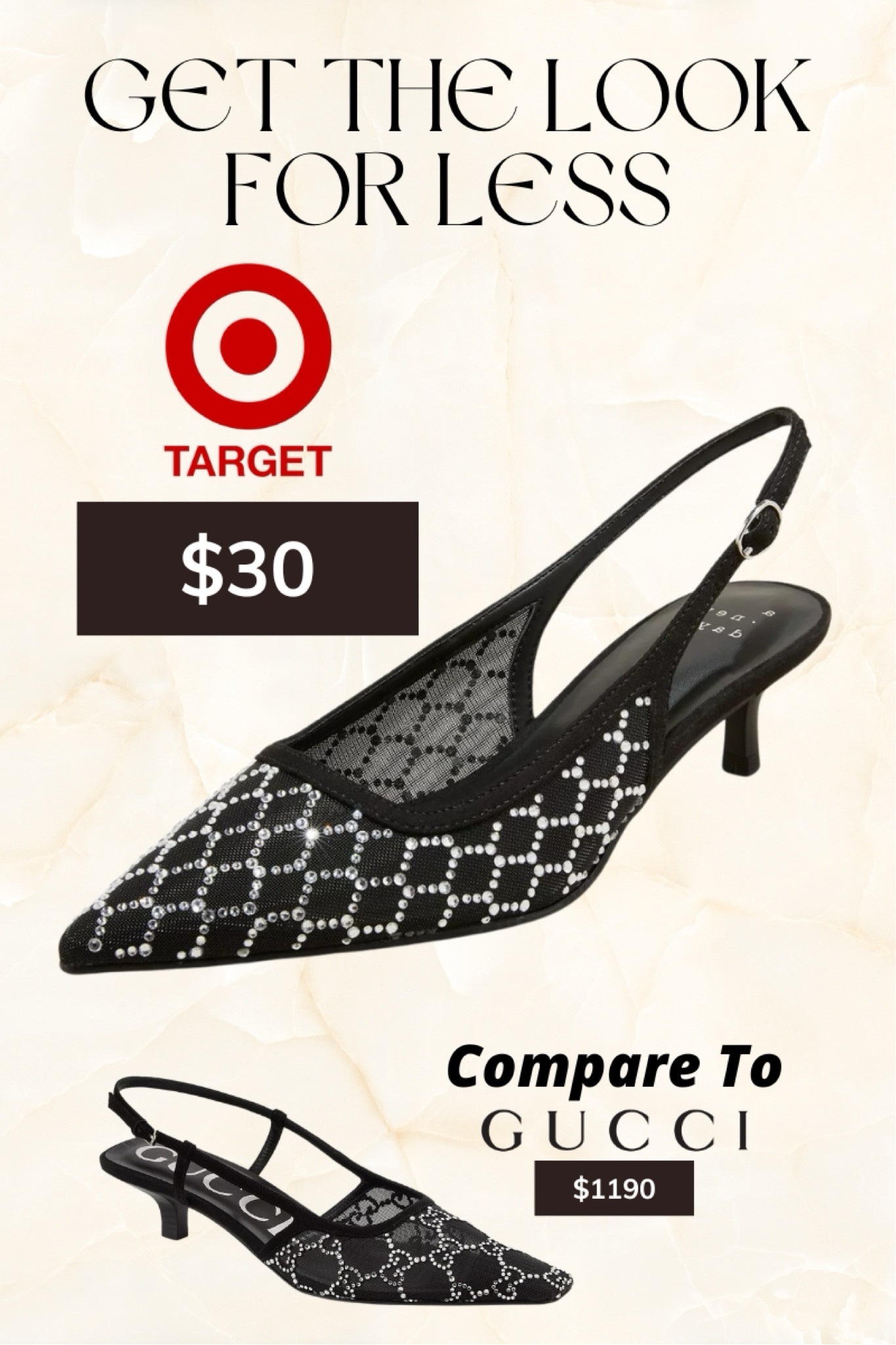 Gucci heels dupe alert 🚨 

These Target heels look just like the Gucci slingback kitten heels, but for a fraction of the price! Super cute and the low heel makes them easy to walk in 😍

Gucci dupe, affordable heels, target finds, target fashion 

#LTKShoeCrush #LTKCyberWeek #LTKFindsUnder50