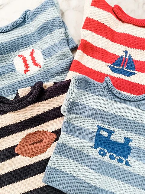 Custom Motif Knit Sweater (stripe) | Lovely Little Things Boutique