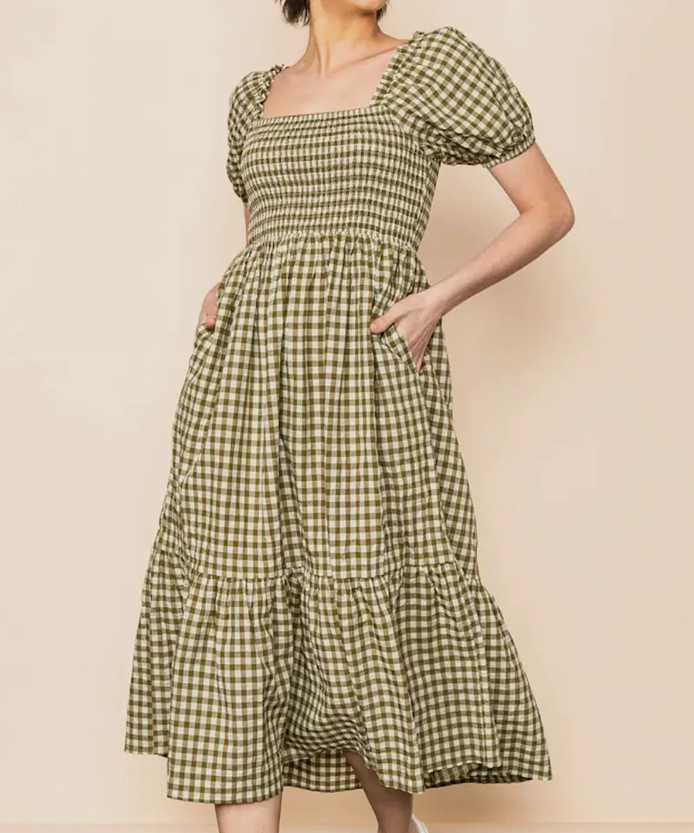 The Gingham Puff Sleeve Midi Dress | Bump City Nashville