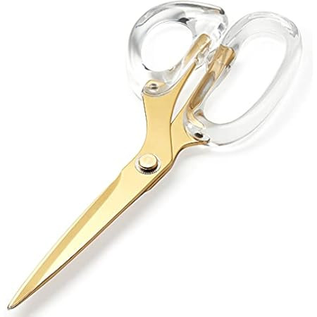 russell+hazel Acrylic Scissors, Left or Right Hand, Clear and Gold-Toned, 9” | Amazon (US)