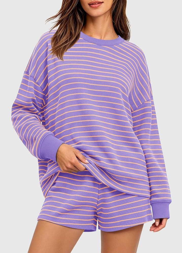 Womens Striped Lounge Sets 2 Piece Fall Outfits | Amazon (US)