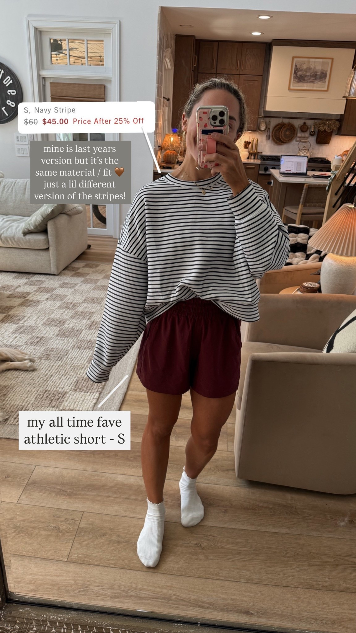 OOTD⚡️two of my fave pieces! This crew is from last year but the exact same one is on sale for 25% off currently just a little different striping. In the S - oversized fit. The fabric is phenomenal. The shorts are my fave / go to in the Amazon version, size S! Several colors 🤎

Tried a new self tanner this week as well & the color is super amazing so far! Code HOLLEY works on their site🌞

Comfy / casual / spring fit inspo / style / Holley Gabrielle / Abercrombie sale / Amazon finds 

#LTKStyleTip #LTKSaleAlert #LTKFindsUnder50