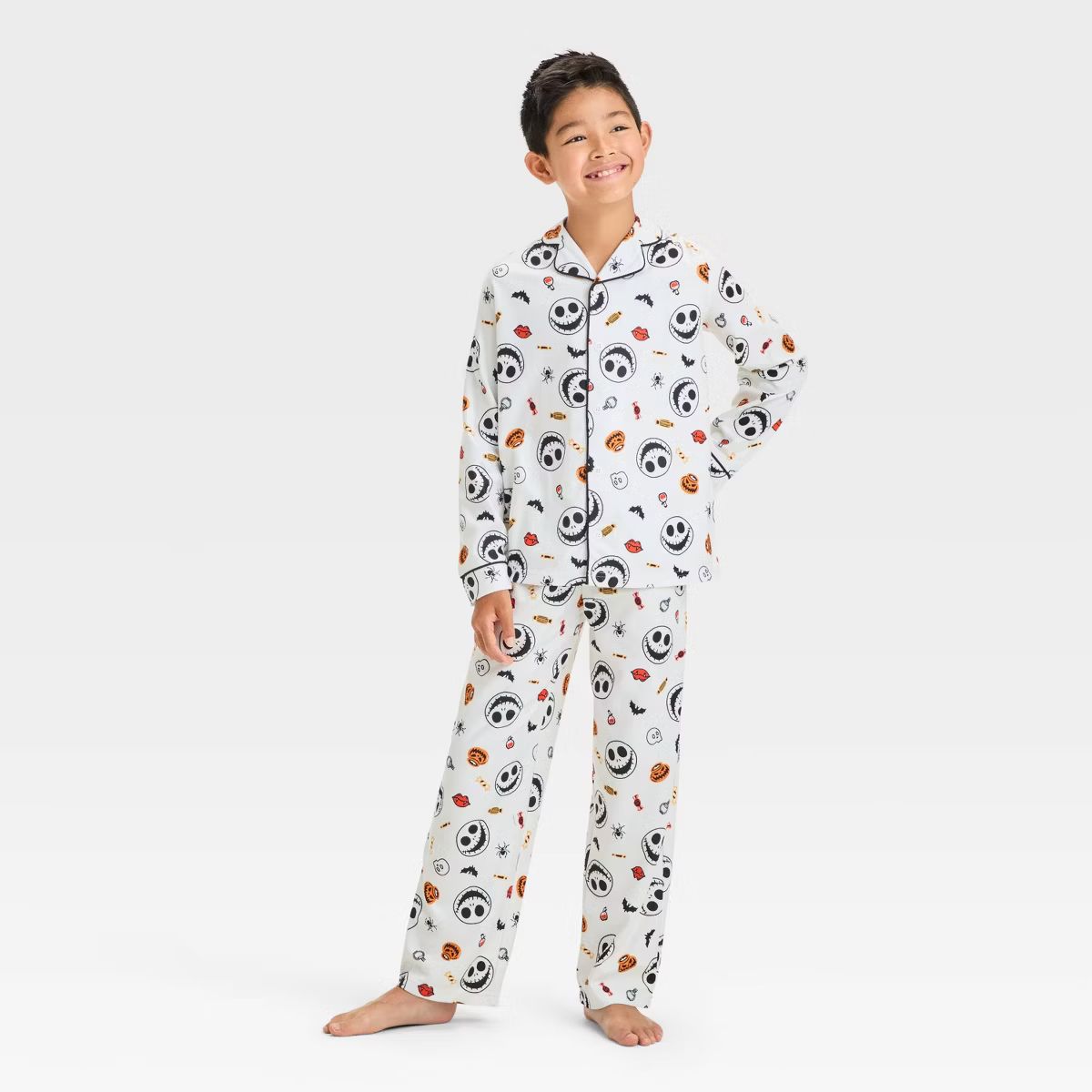 Boys' The Nightmare Before Christmas 2pc Coat Pajama Set - White | Target