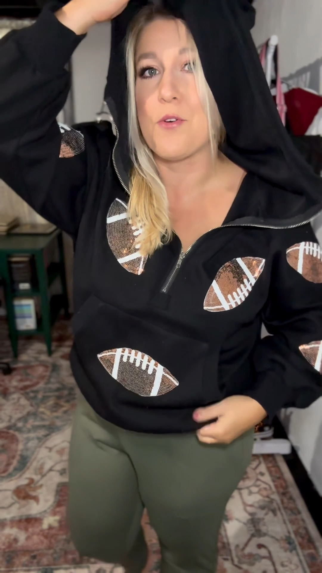 Love this sweatshirt for football season and it comes in a bunch of colors for your team! 

Football- game day outfit- hoodie- sweatshirt- women’s style- football game outfit- Sunday funday outfit 

#LTKMidsize #LTKStyleTip #LTKSeasonal