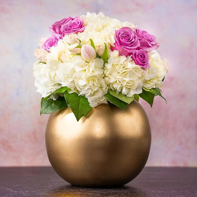 Walbrook Gold Vase - Decorative Flower Centerpiece for Table, Home Decor, Wedding Table | Amazon (US)