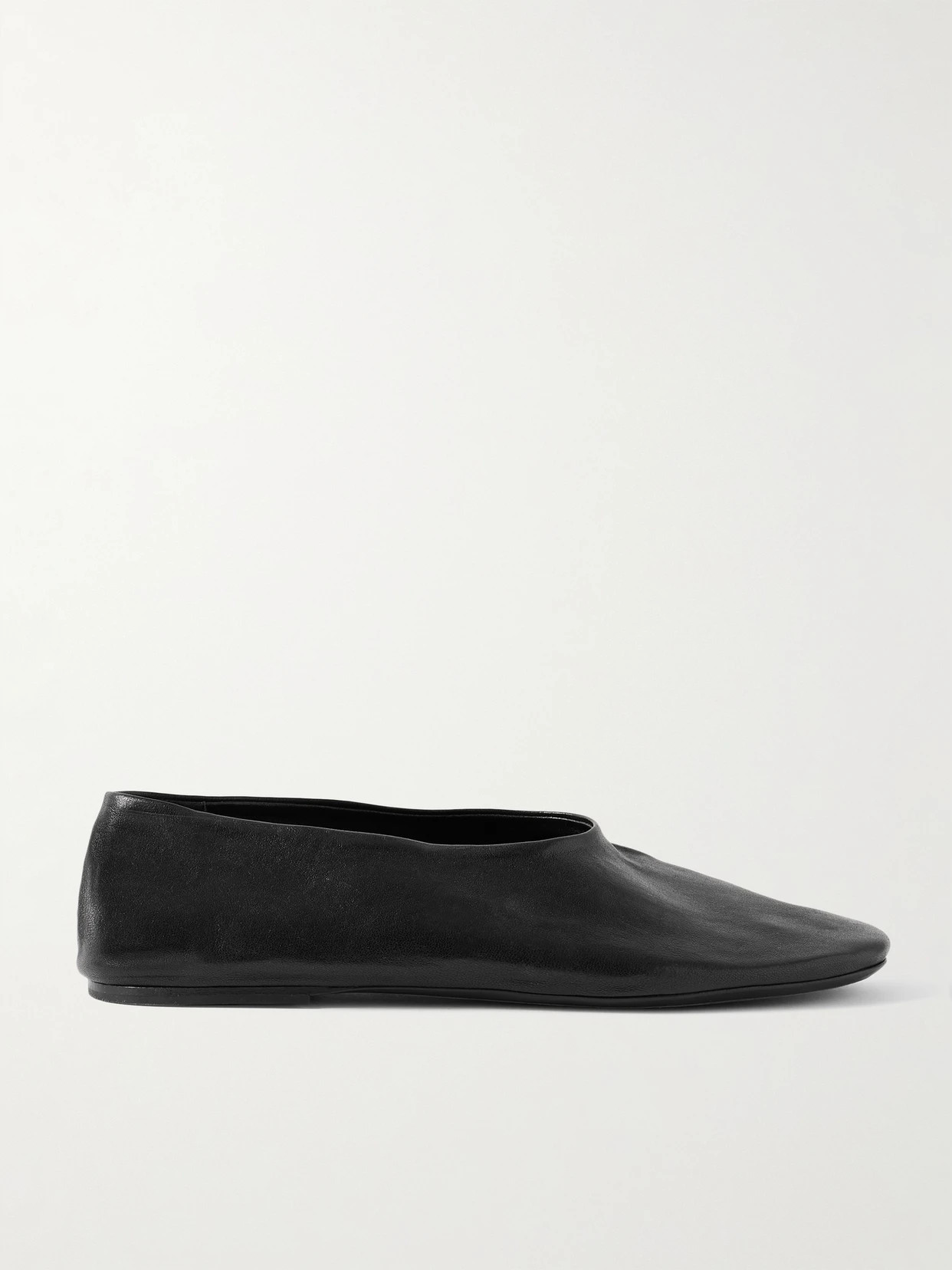 KHAITE - Maiden Ballerina Leather Ballet Flats - Black | NET-A-PORTER (UK & EU)