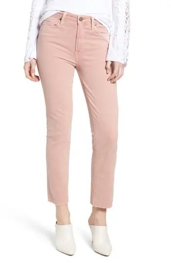 Women's Paige Hoxton High Waist Straight Ankle Raw Hem Jeans | Nordstrom