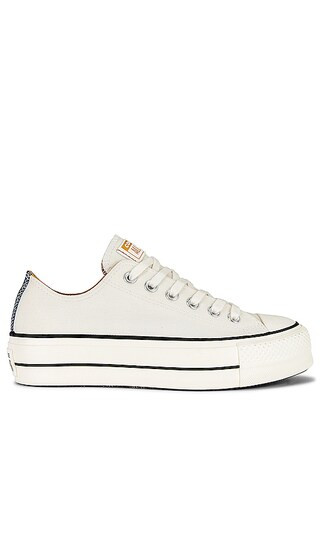 Chuck Taylor All Star Lift Denim Fashion Sneaker in Egret, Navy, & Burnt Honey | Revolve Clothing (Global)