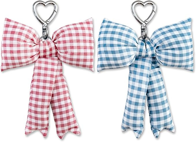 Bow Keychain 2Pcs Purse Charms For Handbags Cute Keychains For Tote Bag Backpack y2k Coquette Acc... | Amazon (US)