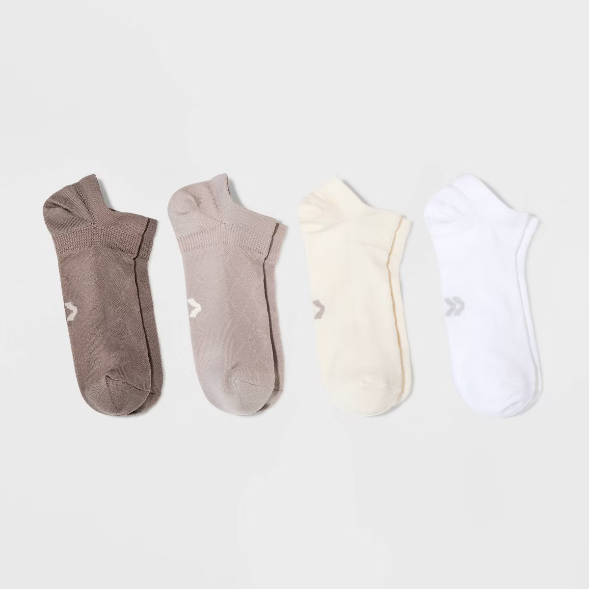 Women's 4pk Momentum No Show Socks - All In Motion™ Brown/Cream/White 4-10 | Target