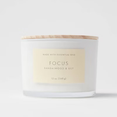 Wood Lidded Glass Wellness Focus Candle - Project 62™ | Target