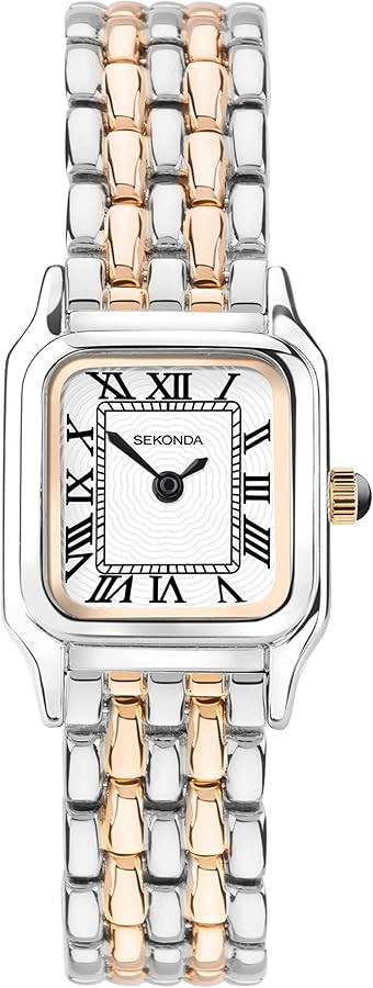 Sekonda Monica Ladies 20mm Quartz Watch in White with Roman Numerals, Analogue Display and Alloy ... | Amazon (US)